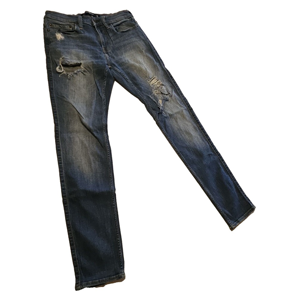 Hollister Stacked/Advanced Skinny Distressed Mens Jeans 29/30 Casual